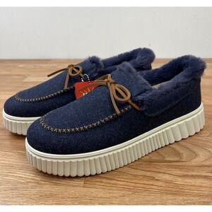 Skechers Cozy Ojai Moccasin Slippers in Navy Women's Size 11 Wide Fit NEW